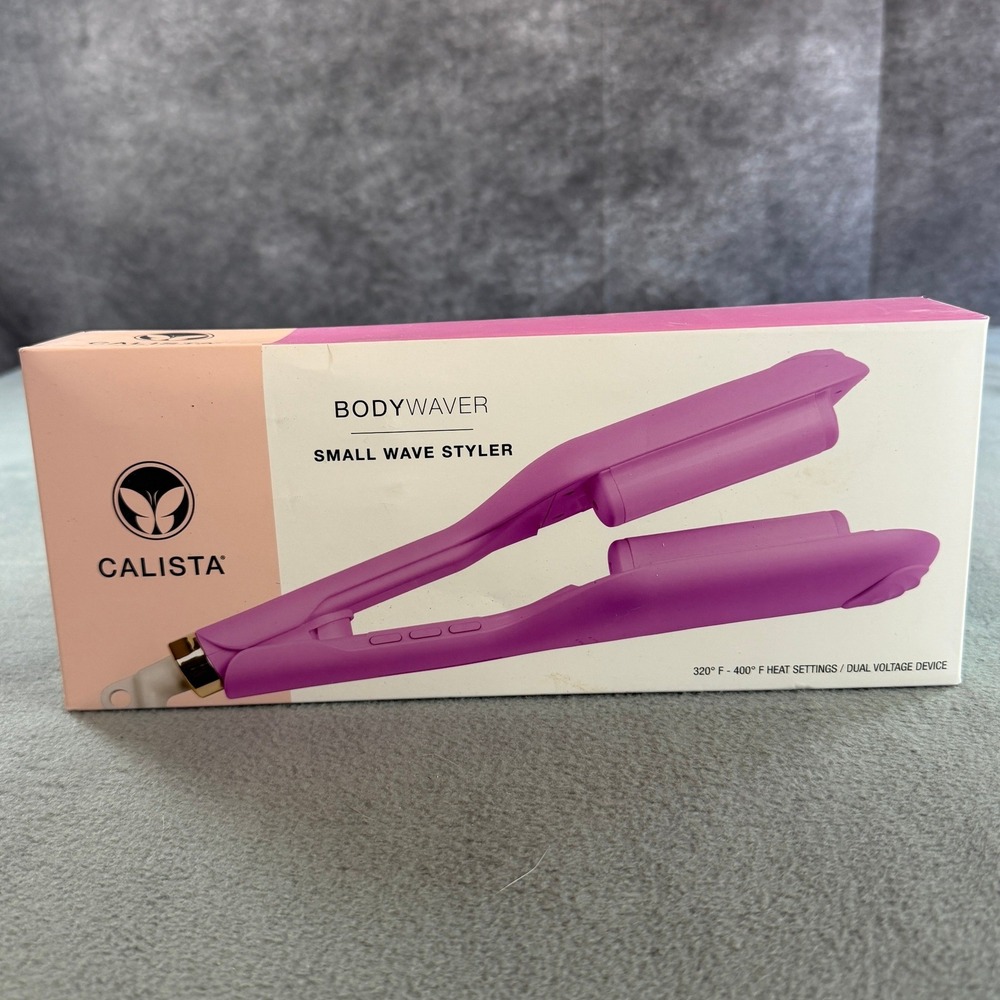 Calista BodyWaver Small Wave Styler Purple Double Barrel Ceramic Hair Curler NIB